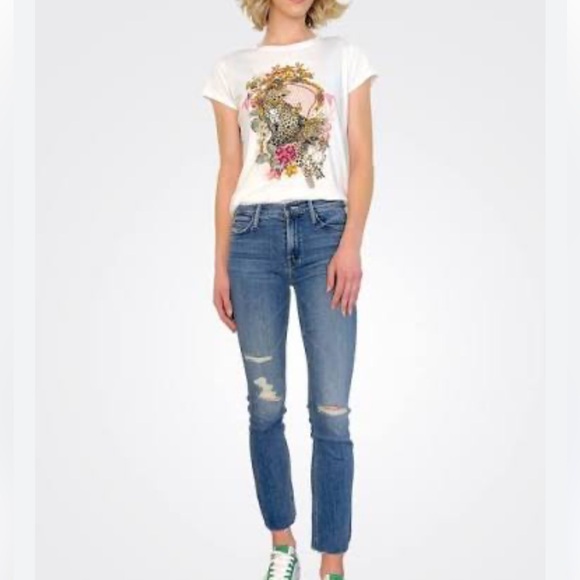 MOTHER Denim - Mother the Mid Rise Dazzler Ankle Fray. Size 28 Weekend Warrior